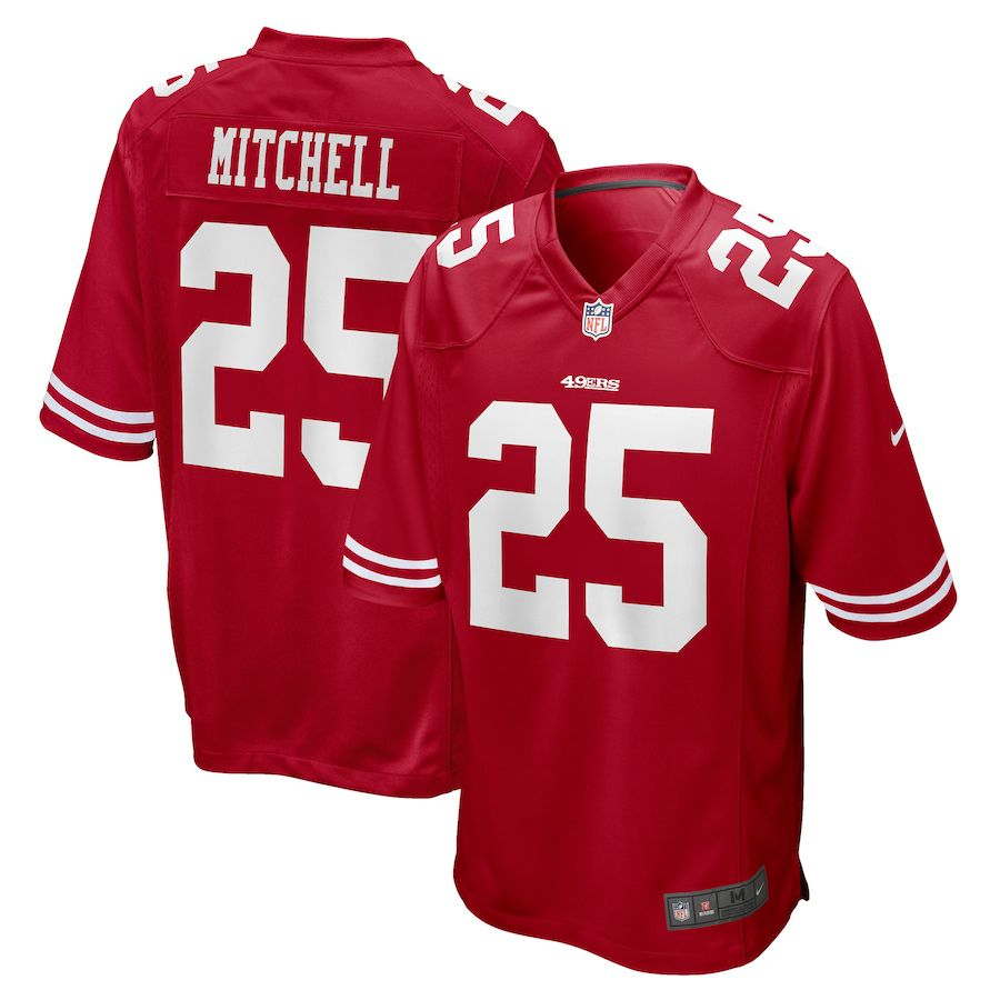 Men San Francisco 49ers 25 Elijah Mitchell Nike Scarlet Player Game NFL Jersey